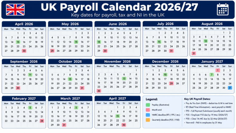 UK Payroll Calendar 2026/27